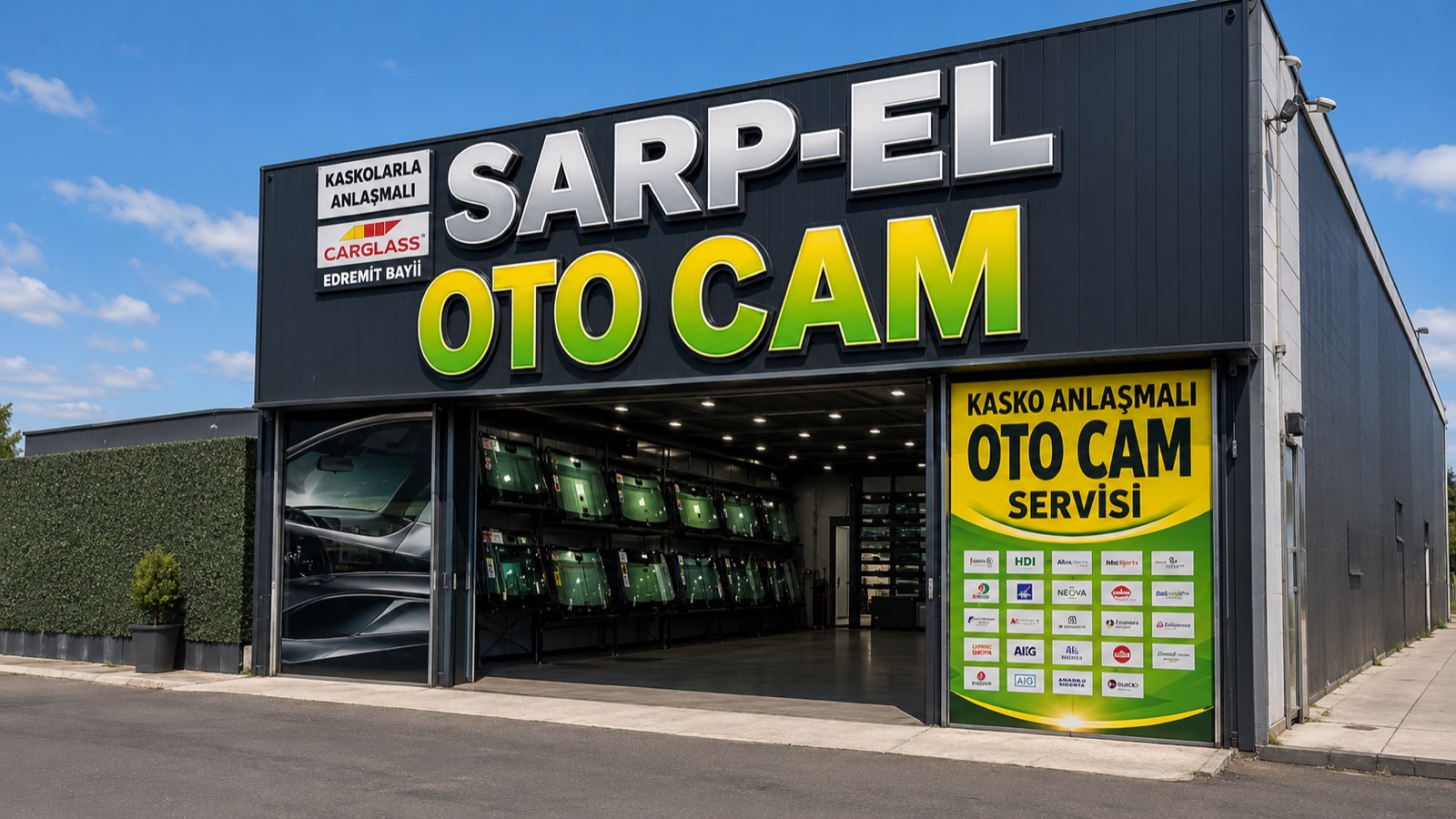 Sarpel Oto Cam Edremit kasko anlaşmalı cam servisi